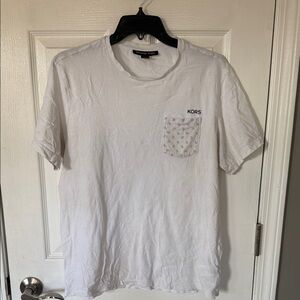 Michael Kors White Tee with Patterned Pocket